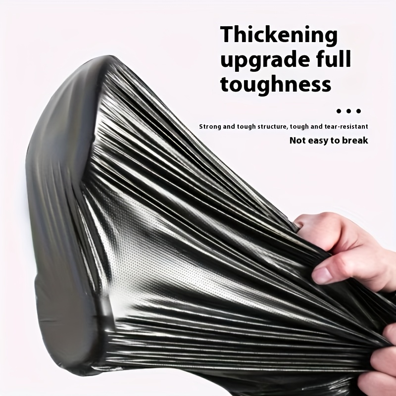 1Roll/200pcs Thickened Leak-Proof Drawstring Black Trash Bags, Suitable for Home, Office, Kitchen, Bathroom, Outdoor, Commercial Use - Compatible with Trash Cans And Bins, Kitchen Waste Disposal, Safe Drawstring Closure