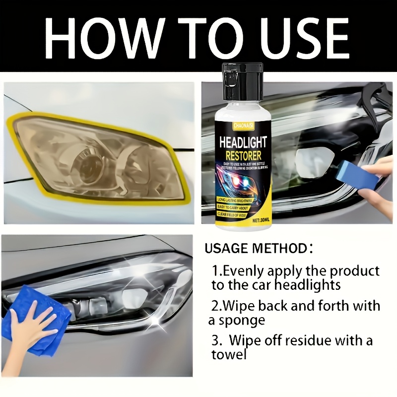 This Product Is a Professional Spray Specially Designed for Automotive Headlight Restoration And Is Easy to Use. It Can Effectively Repair Headlights That Are Yellowed by Oxidation Or Blurred Due to Dullness
