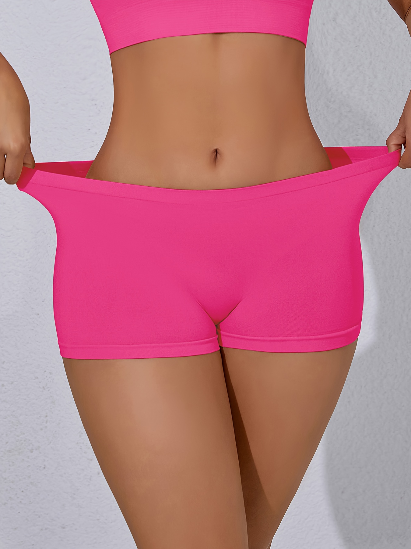 Women'S Seamless Boxer Briefs One-Piece Traceless Anti-Exposure Shorts Easy Solid Color Boxer Briefs - Image 7