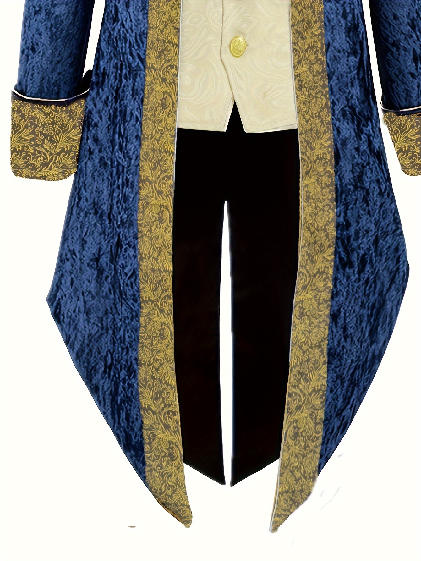 Men's Vintage Velvet Tuxedo with Embroidery - Long Sleeve, Court Style for Stage Performances & Halloween Costumes - Image 9