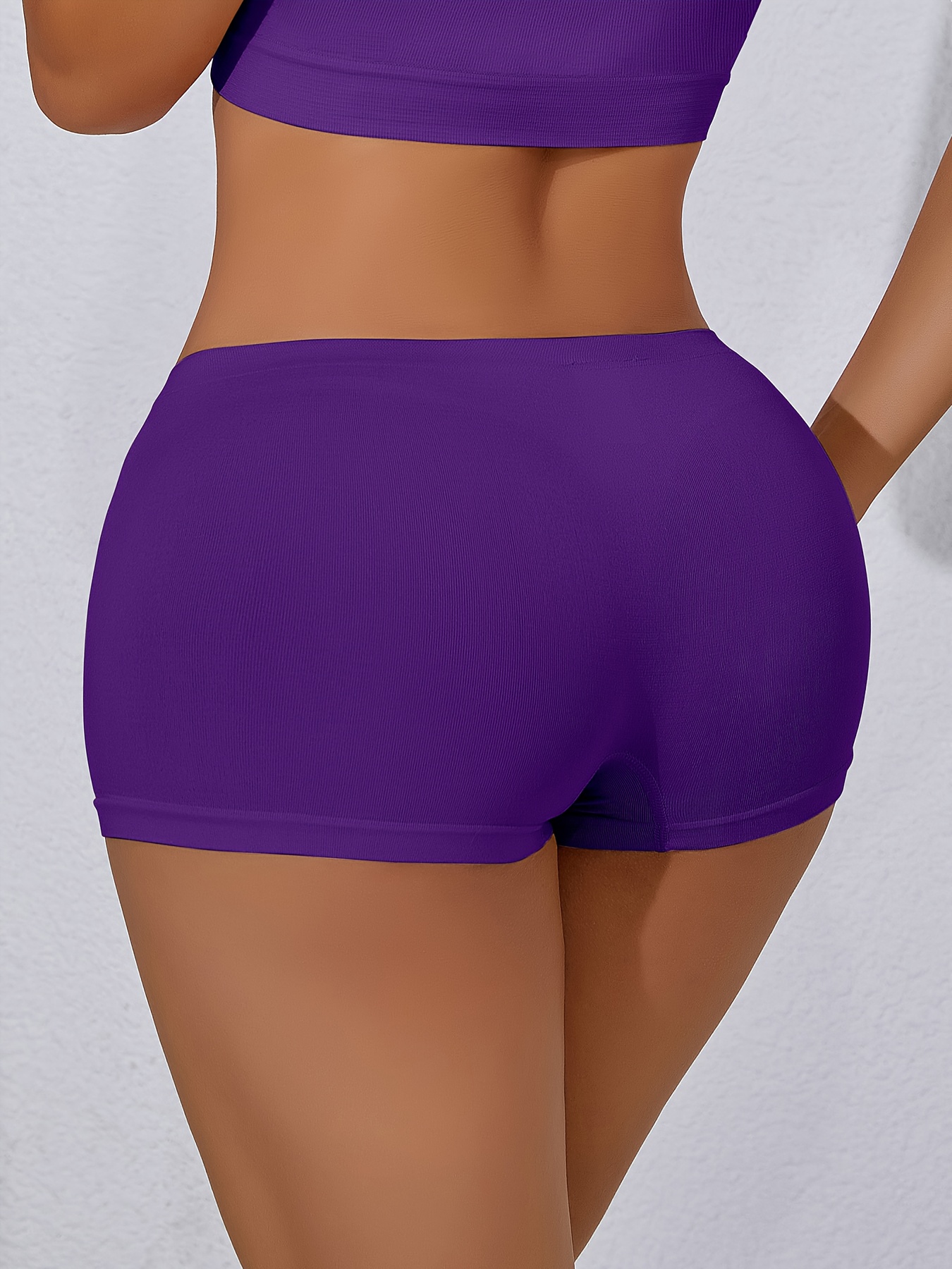Women'S Seamless Boxer Briefs One-Piece Traceless Anti-Exposure Shorts Easy Solid Color Boxer Briefs