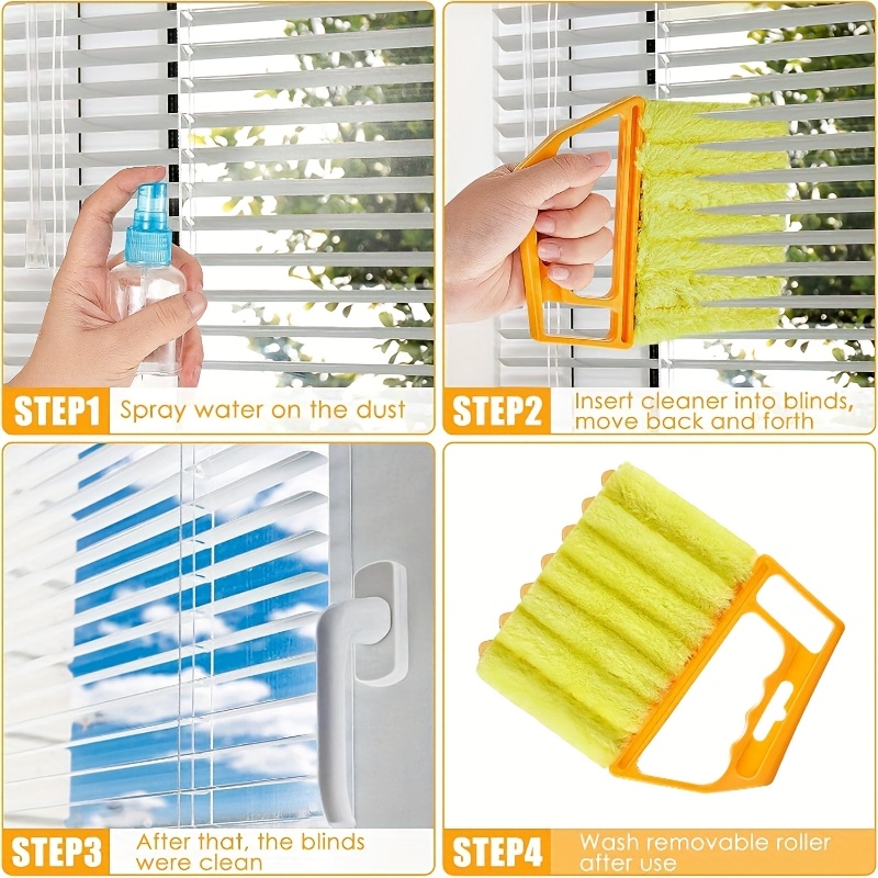 2-Pack Microfiber Randomcolor Style Blind Cleaner Kit - Reusable Crevice Brush for Vents/Windows/Curtains - Washable Household Tool
