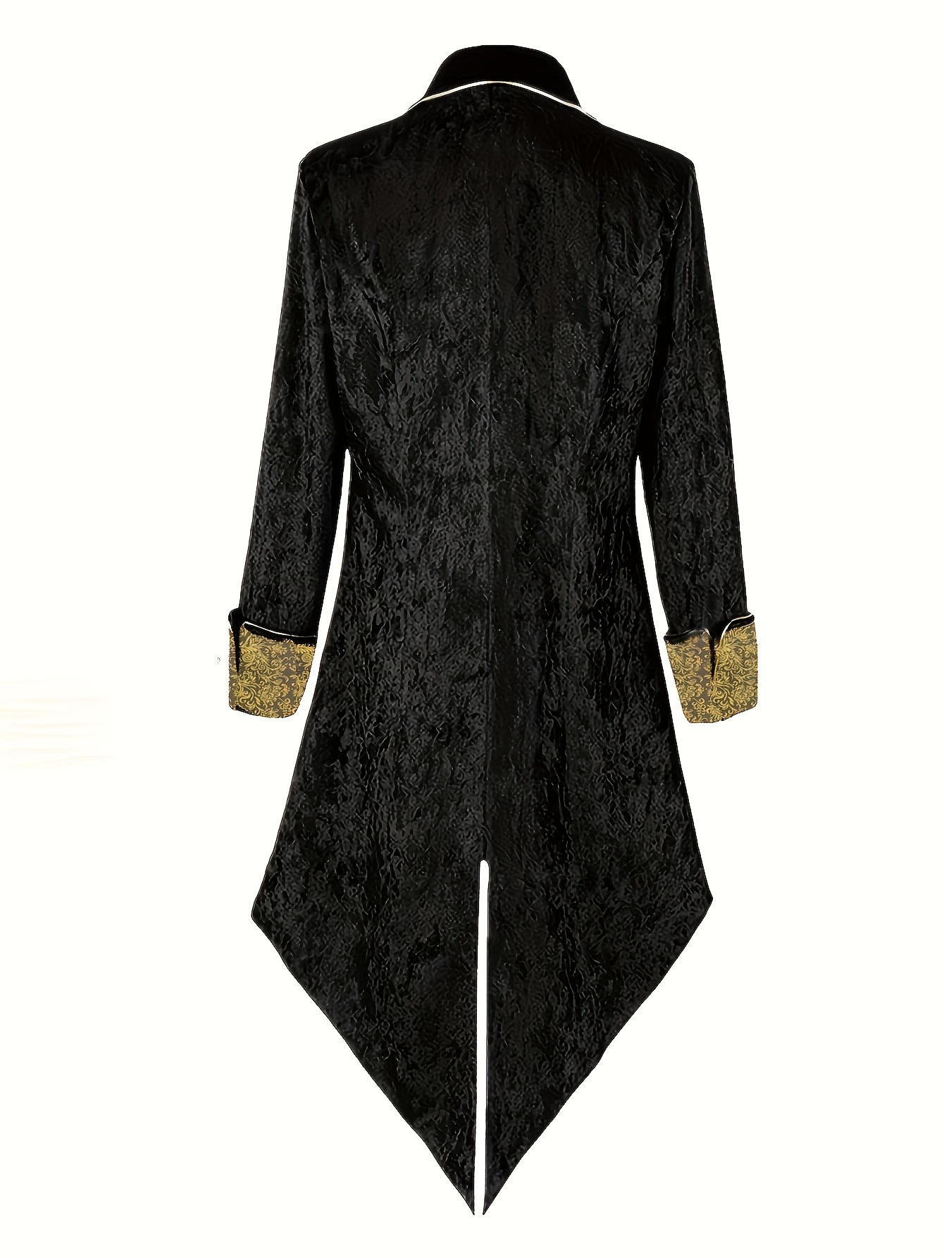 Men's Vintage Velvet Tuxedo with Embroidery - Long Sleeve, Court Style for Stage Performances & Halloween Costumes - Image 5