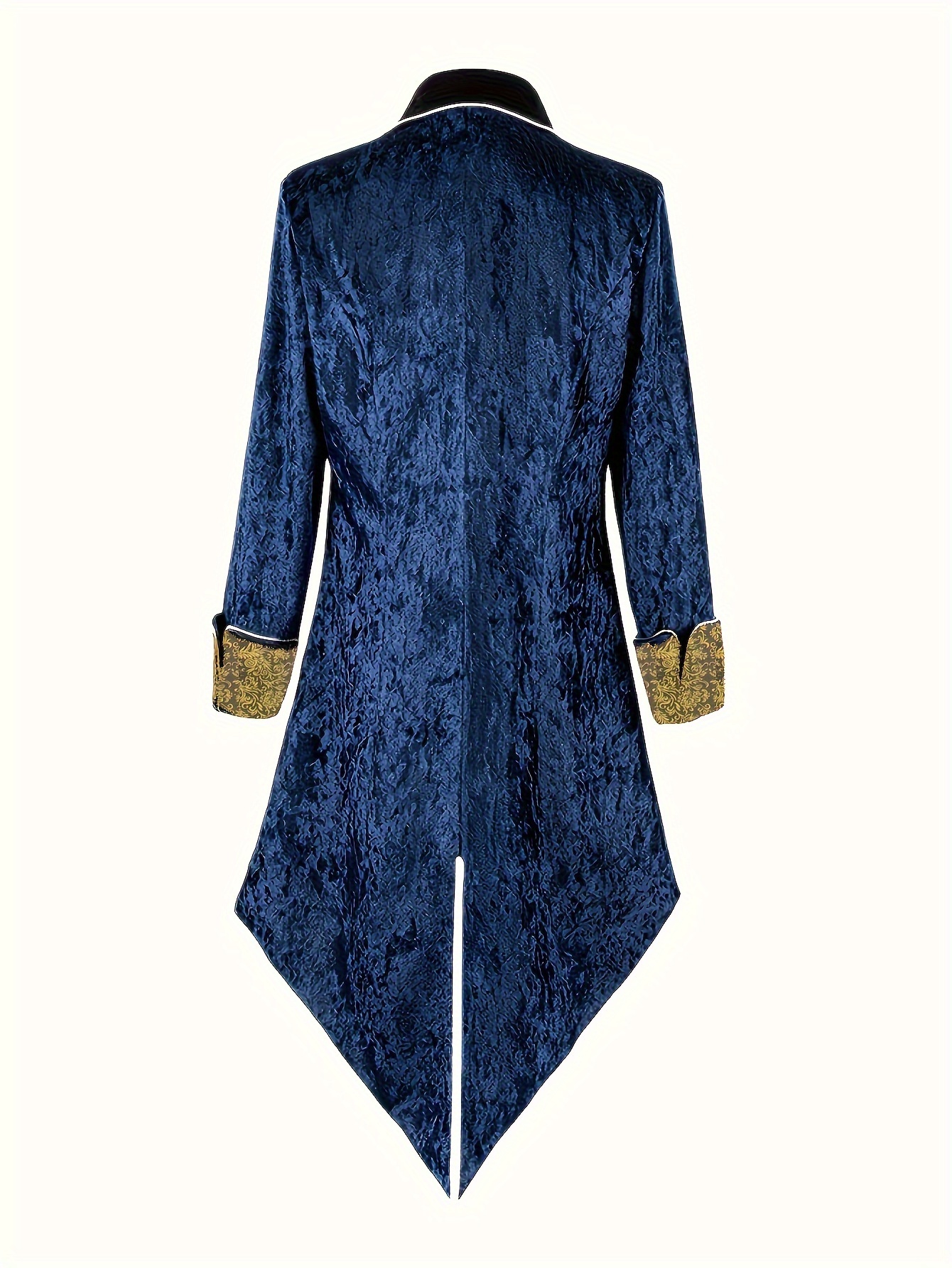 Men's Vintage Velvet Tuxedo with Embroidery - Long Sleeve, Court Style for Stage Performances & Halloween Costumes - Image 6