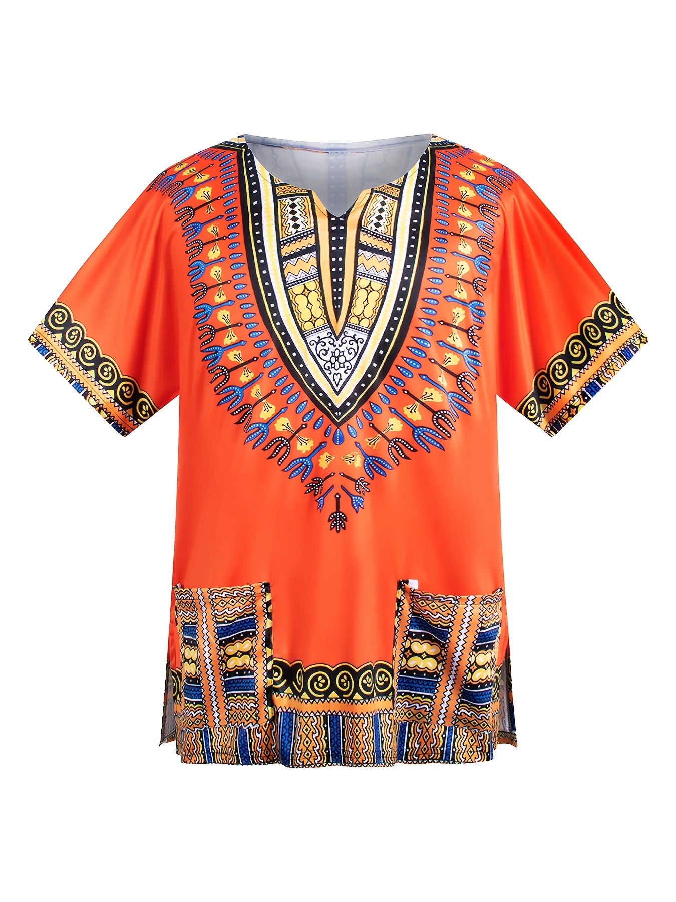 Hippie Clothing Men Women 60S 70S Multicolor T-Shirt 3pcs Set Themed Party Role-Play Outfit, Ethnic Style Print, Men'S Round Neck Design, Halloween Costume, Carnival Costume, Retro Disco Attire - Image 4