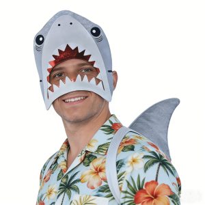 2pcs Funny Shark Head Mask And Dorsal Fin Set Holiday Adult Party Cosplay Costume I Perfect for Halloween I Christmas