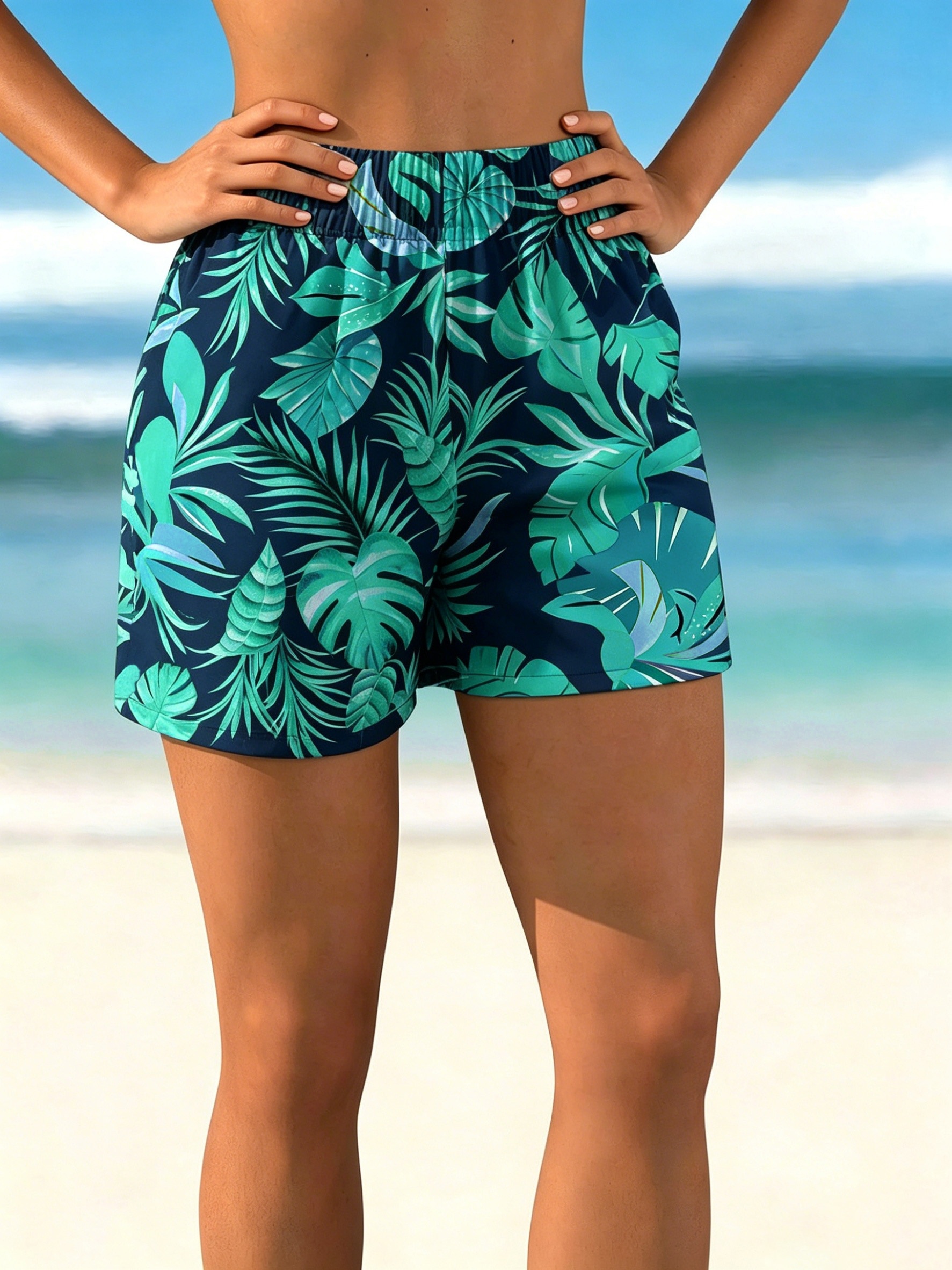 Women'S Swimwear Lightweight Loose Breathable Beach Pants, Tropical Style Light Loose Breathable Vacation Shorts - Image 5