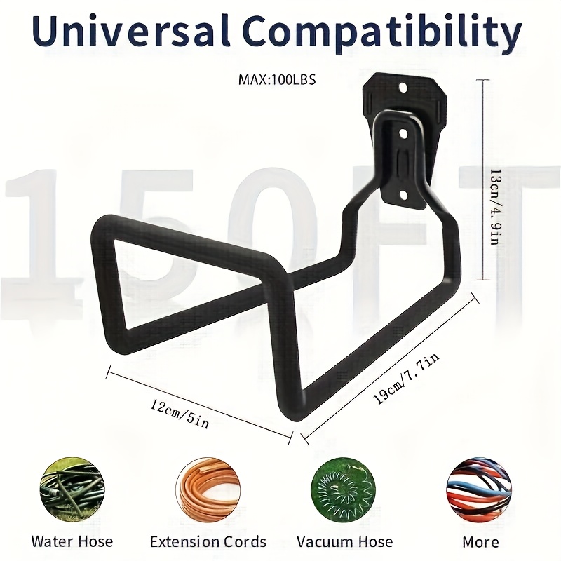 Heavy-Duty Metal Garden Hose Reel Holder - Wall-Mounted, Durable Iron Construction for Outdoor Yard Use, Secure Wall Mount for Hoses and Water Tanks, Garden Hose Holder, Wallmounted Design, Robust Material