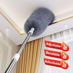 Microfiber Duster (Washable And Reusable/No Batteries Required) - Flexible Head, Ideal for Tall Ceilings, Living Areas, Bedrooms, Bathrooms, Vehicles, And Outdoor Spaces