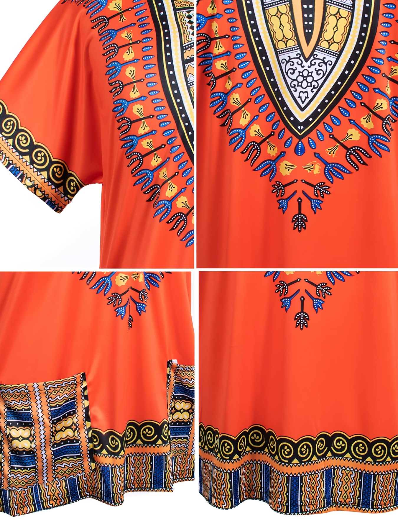 Hippie Clothing Men Women 60S 70S Multicolor T-Shirt 3pcs Set Themed Party Role-Play Outfit, Ethnic Style Print, Men'S Round Neck Design, Halloween Costume, Carnival Costume, Retro Disco Attire