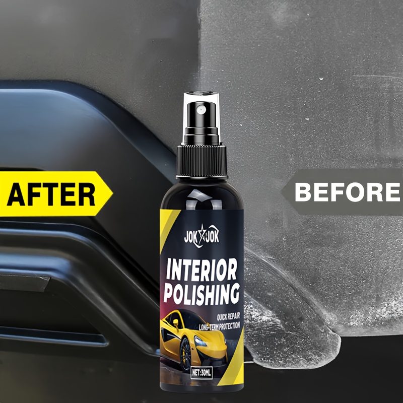 Car Interior Polishing Spray - Multi-Purpose Plastic Polish, Tire Shine Agent, Suitable for Dashboard, Seat, Plastic Decorations, Dust-Proof And Uv-Resistant, Instantly Brightens The Shine, Restores Original Color, Long-Lasting Anti-Aging Formula