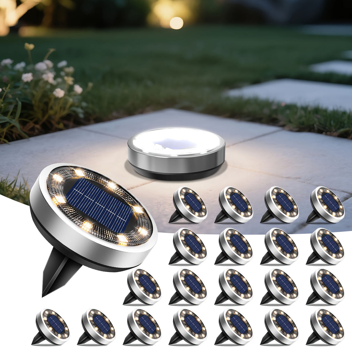 4/5/6/8/10/12/20pcs Super Bright Solar Ground Lights Outdoor(Regular/Mini Version) IP44Solar-powered In-Ground Lights Perfect For Garden Backyard Stairs Deck Swimming Pool Pathway Driveway Road Flower Bed Auto Off And On Easy To Install - Image 17