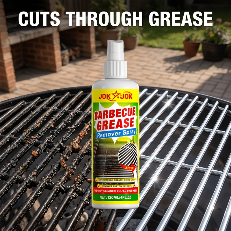 BBQ Grill Cleaner, Heavy Duty Degreaser Cleaning & Polishing Formula, Removes Tough Grease Burnt Food & Carbon Residue, Streak-Free Shine, for Gas Charcoal Electric Grills Oven Racks, Kitchen Cleaning Essential