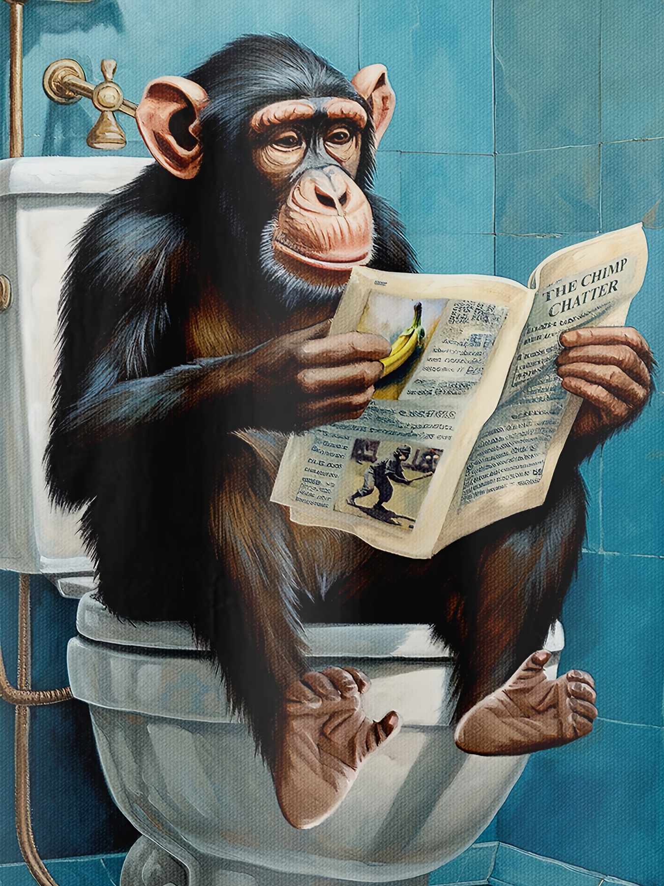 Funny Gorilla Reading Newspaper Pattern 3D Printed Men's Shirt, Fashionable Casual Hip-Hop Rock Streetwear Hawaiian Shirt - Image 5