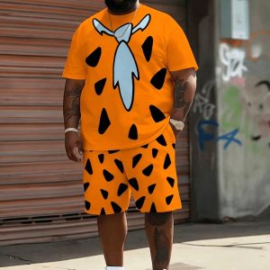 Men's Large Size Fashion Suit with Fake Collar Pattern, Designer Color Matching, Casual Street Style, Round Neck Short Sleeve, Drawstring Shorts, Men's Summer Clothing, Machine Washable, Breathable, Soft and Comfortable Fabric Material, Plus Size Ava, PLUS SIZE, Plus Size Halloween Costume, Plus Size Halloween Costumes, Big And Tall Men Clothing, Halloween Costume Plus Size, Plus Size Halloween Costumes For Men, Halloween Plus Size, Halloween Costume Men Plus Size, Mens Fancy