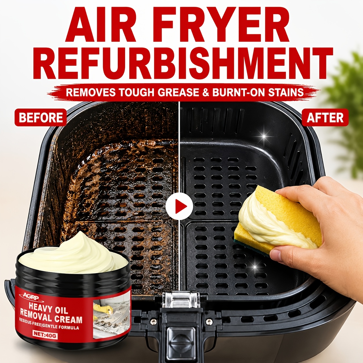 Metal Polishing Paste | Effectively Removes Tar Residue and Grease Films from Metal Surfaces Such as Air Fryers, Leaving Them Polished and Shiny. Professionally Formulated—suitable for Induction Cooktops, Cookware, Stovetops, Grills, and Ovens