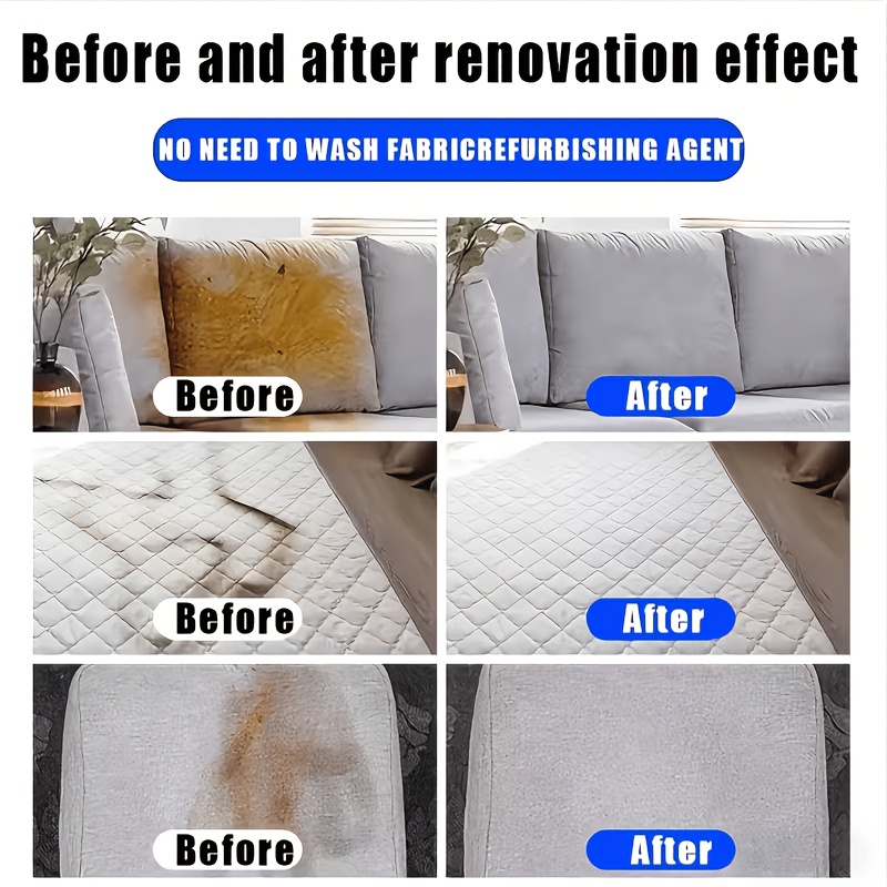 Multi-Purpose Waterless Fabric Foam - Fabric Refresher for Sofas, Carpets, Shoes, and Leather; Instantly Restores to Like-New Condition