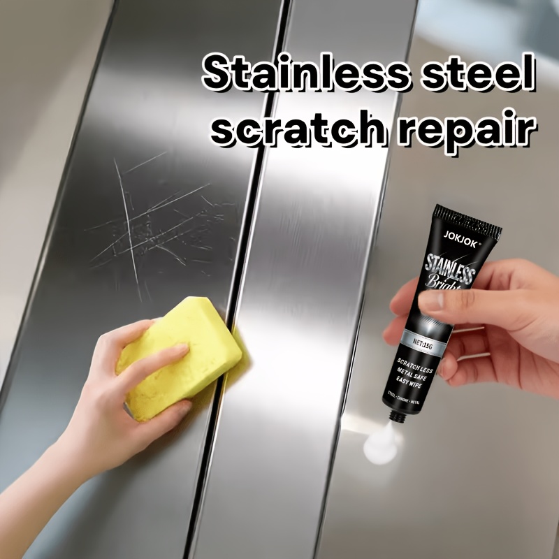 Stainless Steel Scratch Repair Paste - Instantly Wipes Away Scratches on Faucets, Showerheads, and Stovetops. The Fine Paste Won't Scratch Surfaces, Providing a One-step Polishing and Renewal Solution to Extend the Lifespan of Stainless Steel