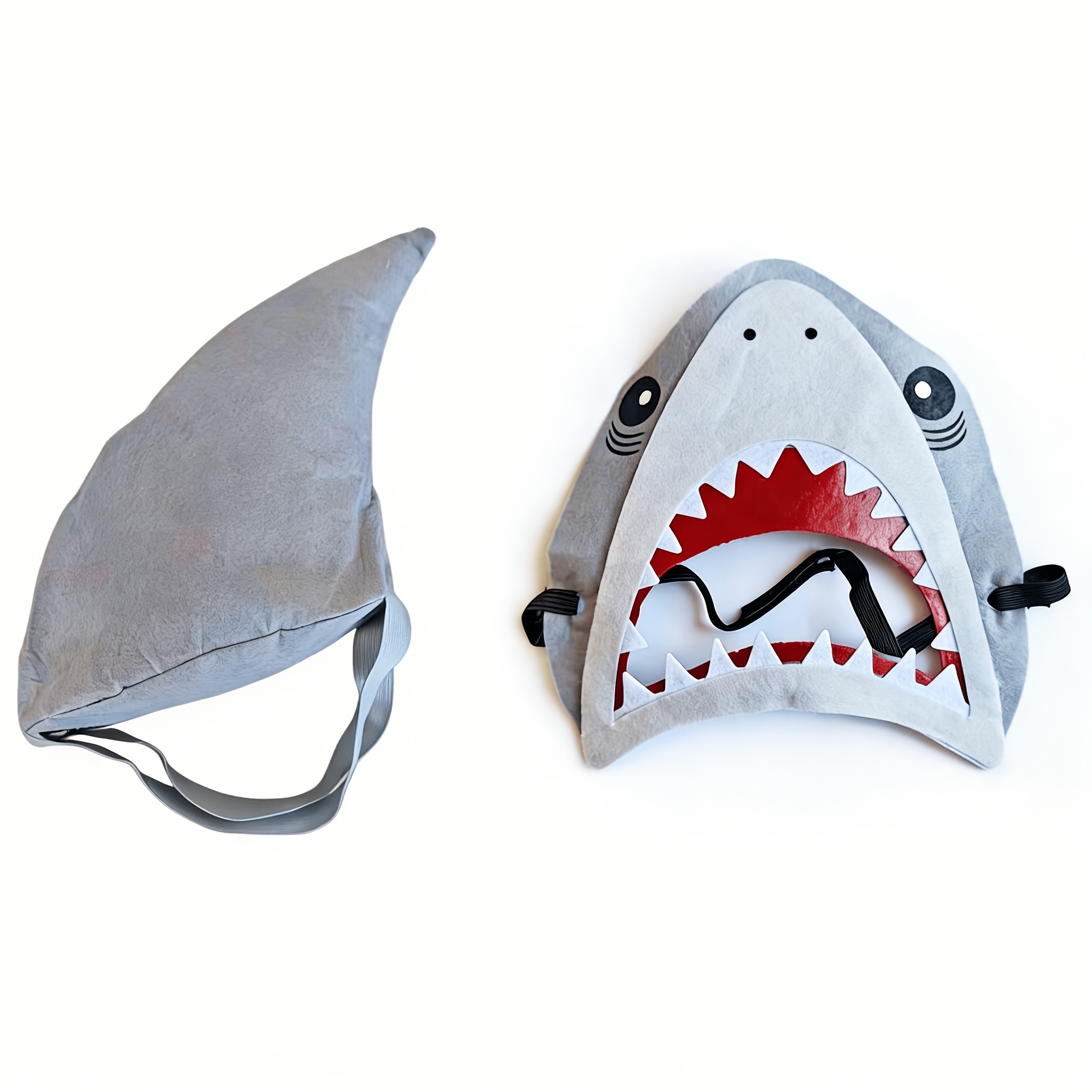 2pcs Funny Shark Head Mask And Dorsal Fin Set Holiday Adult Party Cosplay Costume I Perfect for Halloween I Christmas
