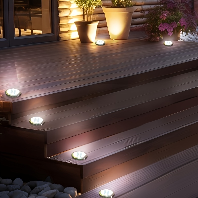 4/5/6/8/10/12/20pcs Super Bright Solar Ground Lights Outdoor(Regular/Mini Version) IP44Solar-powered In-Ground Lights Perfect For Garden Backyard Stairs Deck Swimming Pool Pathway Driveway Road Flower Bed Auto Off And On Easy To Install