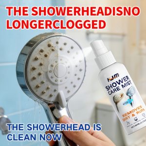 Name Shower Head Cleaner, Powerful Descaler Spray for Showerheads And Faucets, Removes Limescale, Hard Water Stains in Minutes, Bathroom Glass And Tile Cleaner