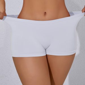 Women'S Seamless Boxer Briefs One-Piece Traceless Anti-Exposure Shorts Easy Solid Color Boxer Briefs