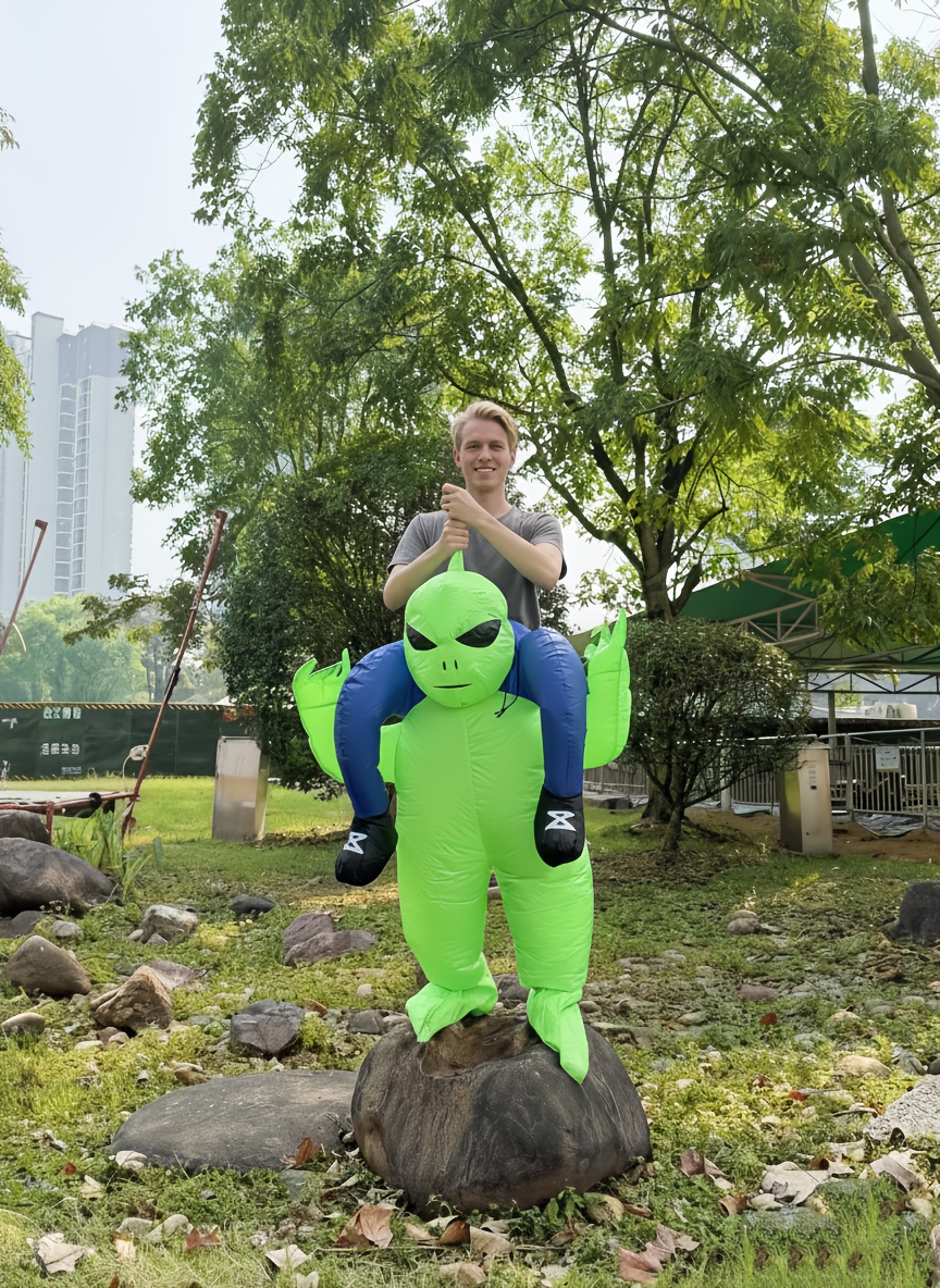 New Halloween Inflatable Alien Costume with Antennas, Funny Prank & Performance Outfit for Festival Cosplay, Unisex Adult Prop, Fits Height 61.02-74.8inch. Batteries Are Not Included with This Product.
