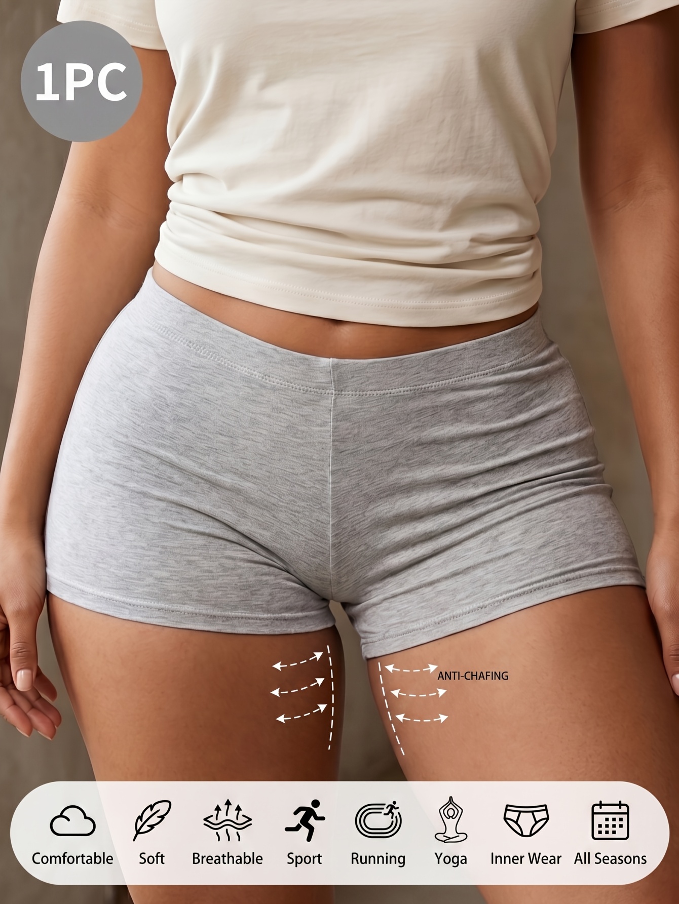 1pc, Women'S Sports Shorts, Elastic High-Waisted Sports Shorts, Breathable And Not Stuffy, Sweat-Wicking Support, Lightweight Fitness, Suitable for Gym Training And Daily Commuting, Paired with a Sports Bra for a Vibrant Street Look - Image 2