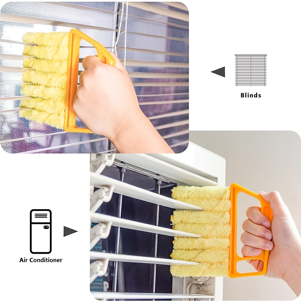 2-Pack Microfiber Randomcolor Style Blind Cleaner Kit - Reusable Crevice Brush for Vents/Windows/Curtains - Washable Household Tool