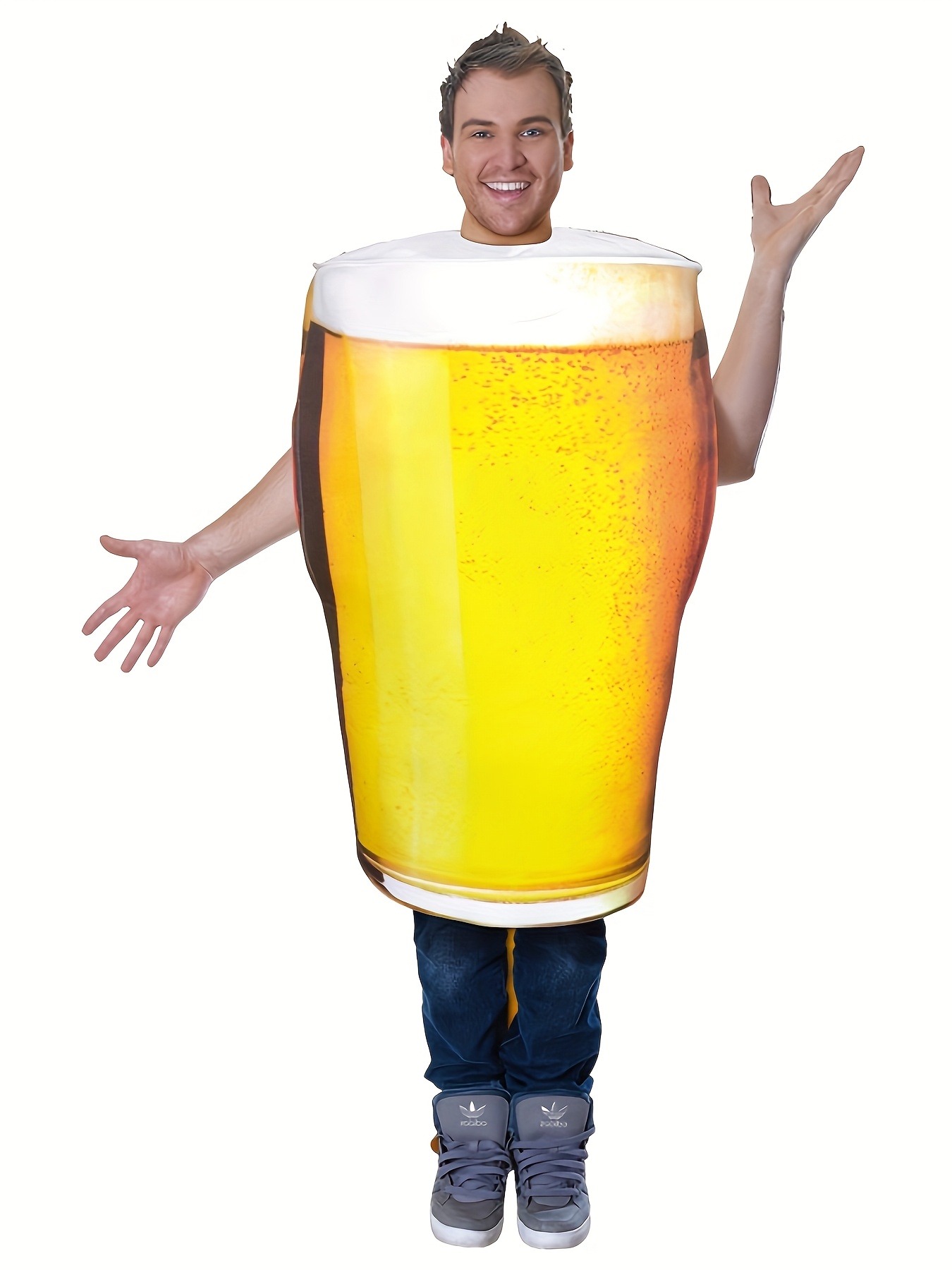 Halloween Beer Mug Performance Costume, Cosplay Role-Playing Funny Adult Oktoberfest Party Performance Outfit, Suitable Size Range (S-L)