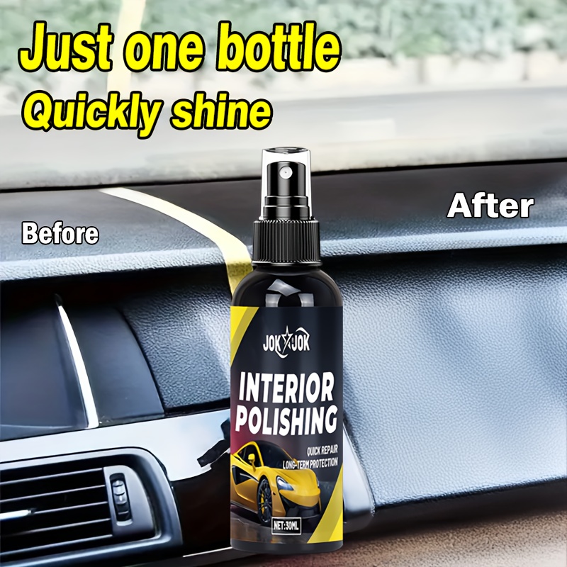 Car Interior Polishing Spray - Multi-Purpose Plastic Polish, Tire Shine Agent, Suitable for Dashboard, Seat, Plastic Decorations, Dust-Proof And Uv-Resistant, Instantly Brightens The Shine, Restores Original Color, Long-Lasting Anti-Aging Formula