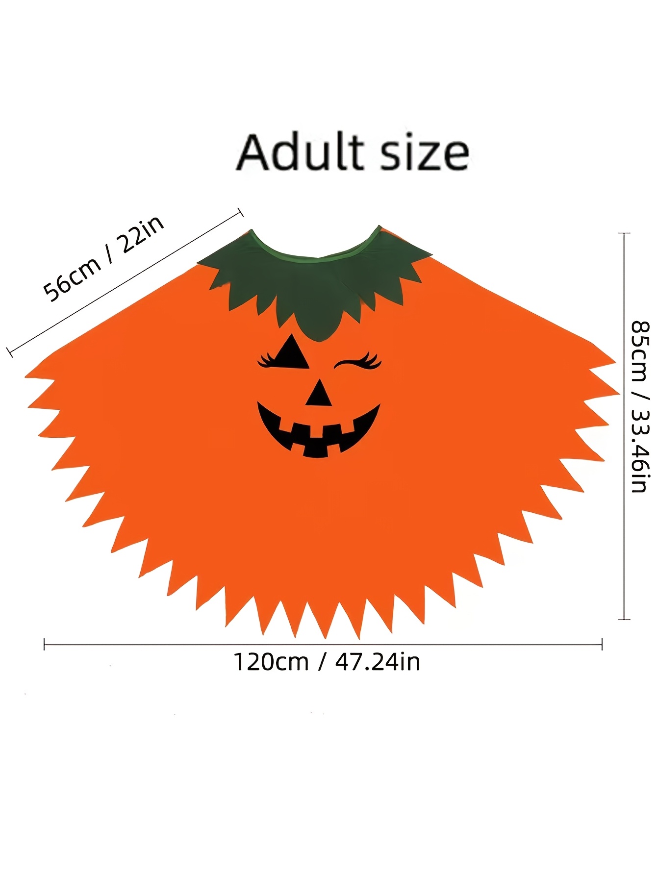 Halloween Costume Adult Glow-In-Dark Pumpkin Cape Set Cloak Party Dress-Up