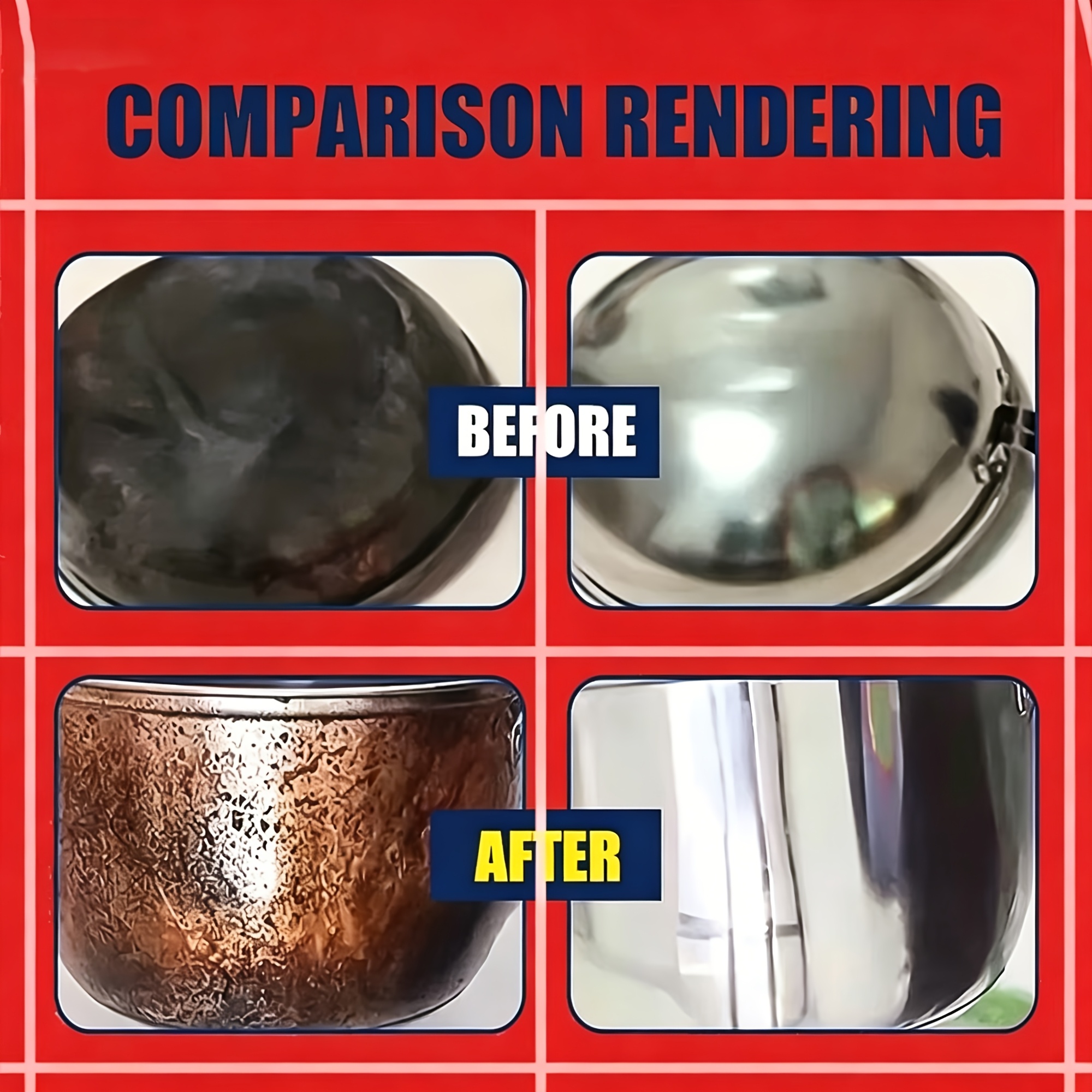 Metal Polishing Paste | Effectively Removes Tar Residue and Grease Films from Metal Surfaces Such as Air Fryers, Leaving Them Polished and Shiny. Professionally Formulated—suitable for Induction Cooktops, Cookware, Stovetops, Grills, and Ovens