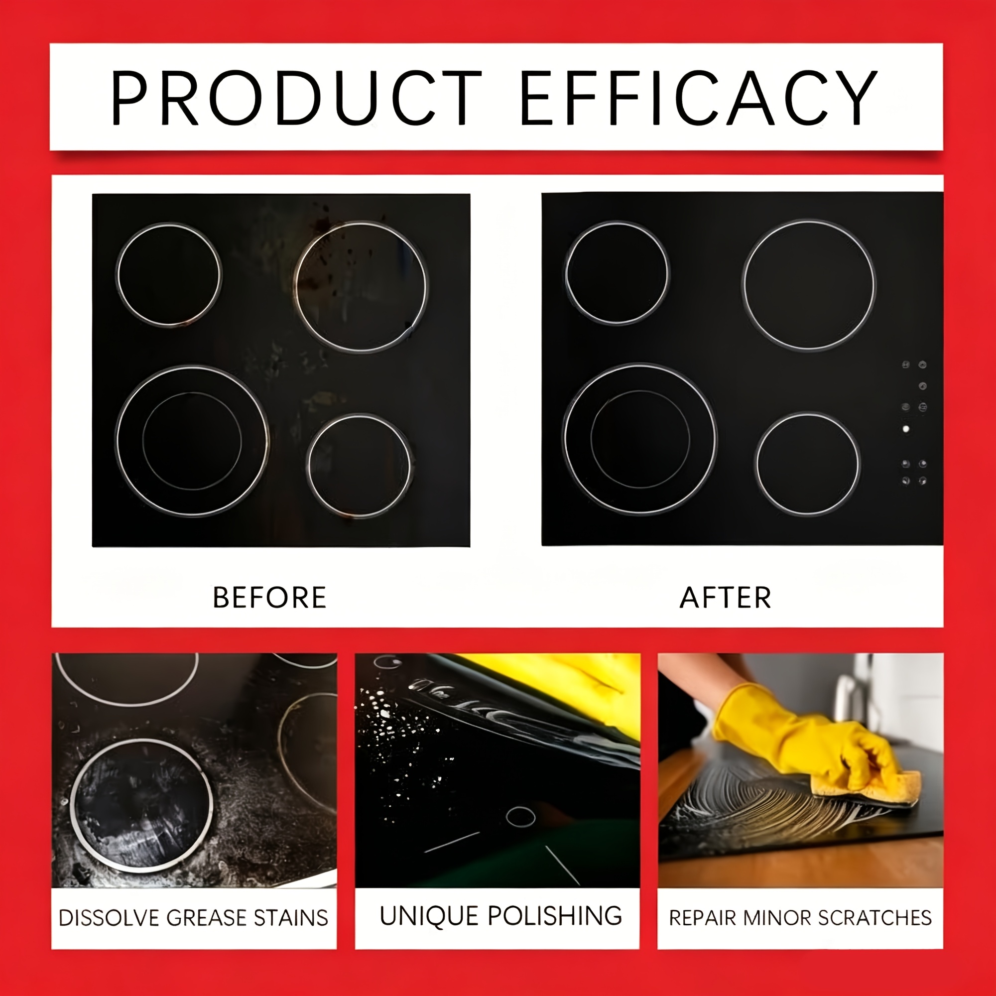 Metal Polishing Paste | Effectively Removes Tar Residue and Grease Films from Metal Surfaces Such as Air Fryers, Leaving Them Polished and Shiny. Professionally Formulated—suitable for Induction Cooktops, Cookware, Stovetops, Grills, and Ovens