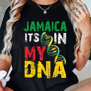 100% Jamaican Culture Flag Men Jamaica It'S in My DNA T-Shirt Round Neck Short Sleeve T-Shirt Men Graphic T-Shirt 45JGY8