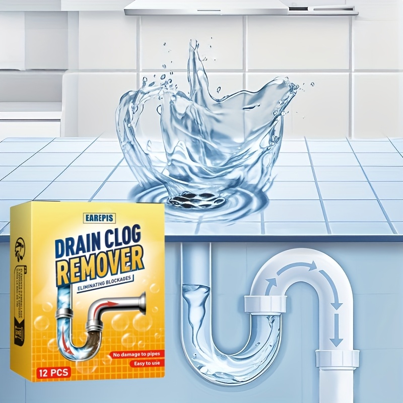 Drainage Effervescent Tablets - Effectively Decompose Hair, Food Scraps, And More, Remove Odors Without Damaging Pipes, Suitable for Bathroom Sinks, Kitchen Drains, Shower Traps, Toilets