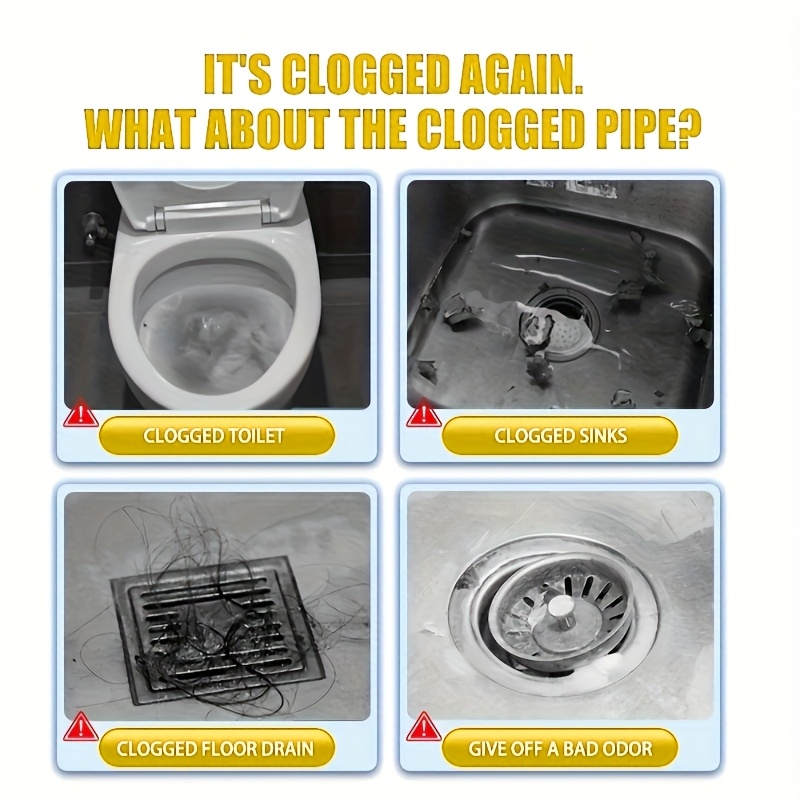 Drainage Effervescent Tablets - Effectively Decompose Hair, Food Scraps, And More, Remove Odors Without Damaging Pipes, Suitable for Bathroom Sinks, Kitchen Drains, Shower Traps, Toilets