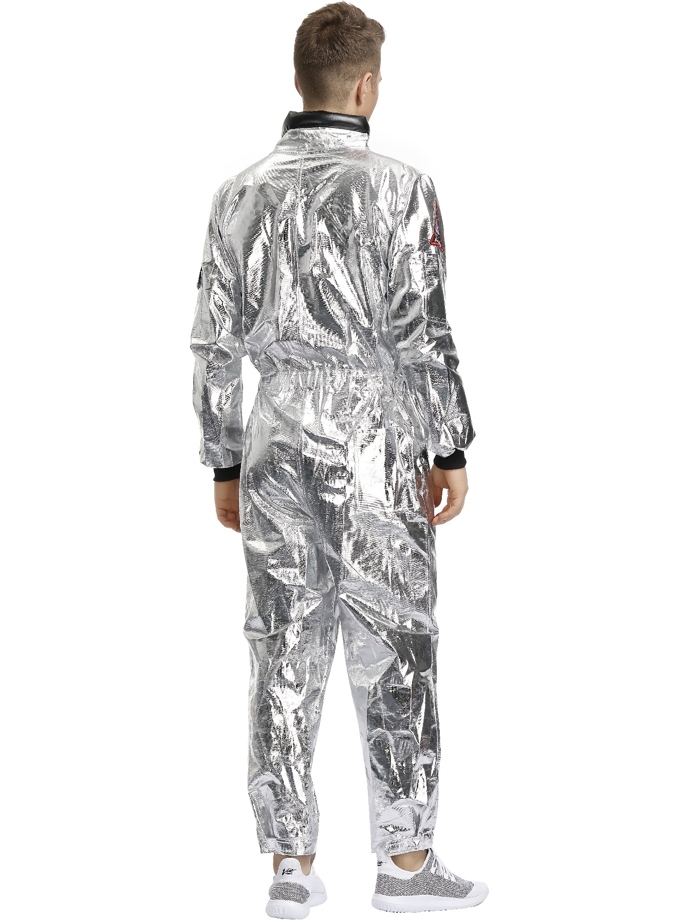Men'S Silver Astronaut Costume Adult Spaceman Jumpsuit Space Explorer Suit for Halloween Party Role Play - Image 9