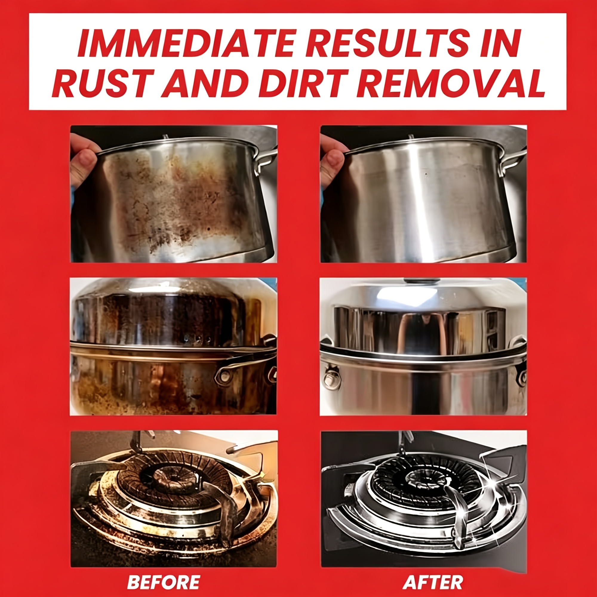 Metal Polishing Paste | Effectively Removes Tar Residue and Grease Films from Metal Surfaces Such as Air Fryers, Leaving Them Polished and Shiny. Professionally Formulated—suitable for Induction Cooktops, Cookware, Stovetops, Grills, and Ovens