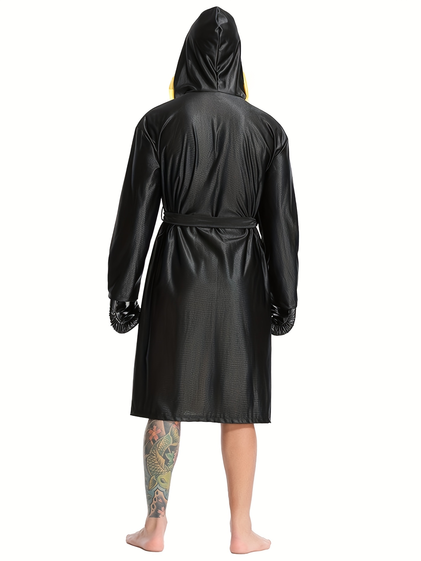 Halloween Adult Men And Women Couple Cosplay Boxing Game Suit, Battle Robe Sports Set, Boxer Warrior Costume Hooded Cloak, Free Fighting Combat Sanda Competition Appearance Battle Robe