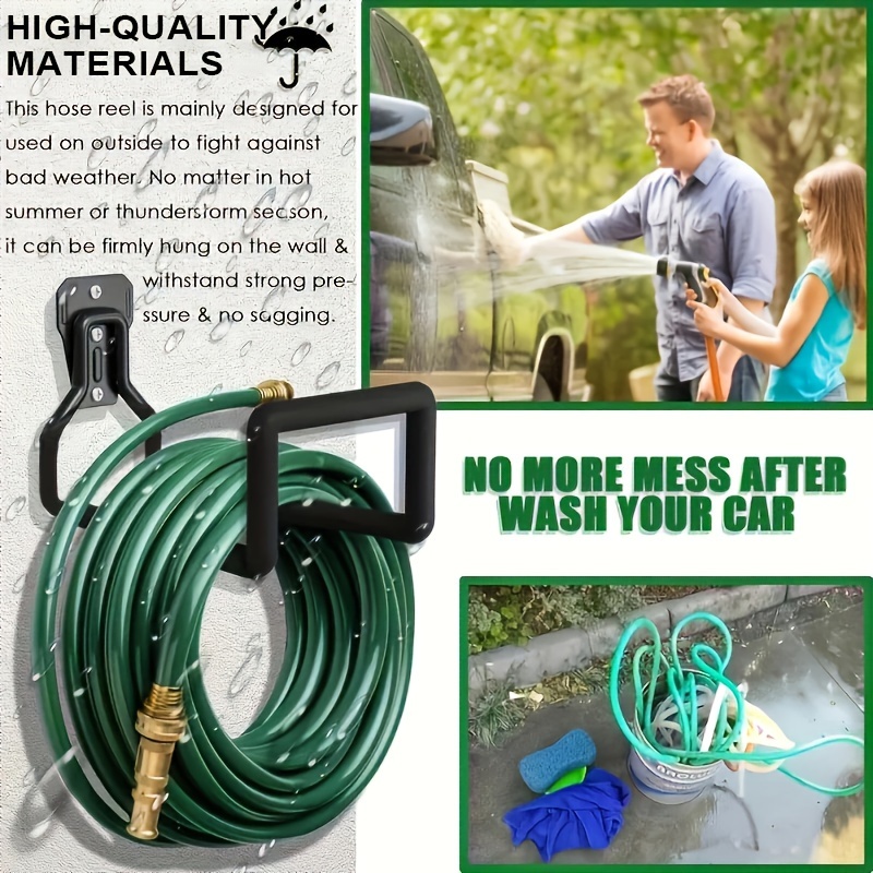 Heavy-Duty Metal Garden Hose Reel Holder - Wall-Mounted, Durable Iron Construction for Outdoor Yard Use, Secure Wall Mount for Hoses and Water Tanks, Garden Hose Holder, Wallmounted Design, Robust Material