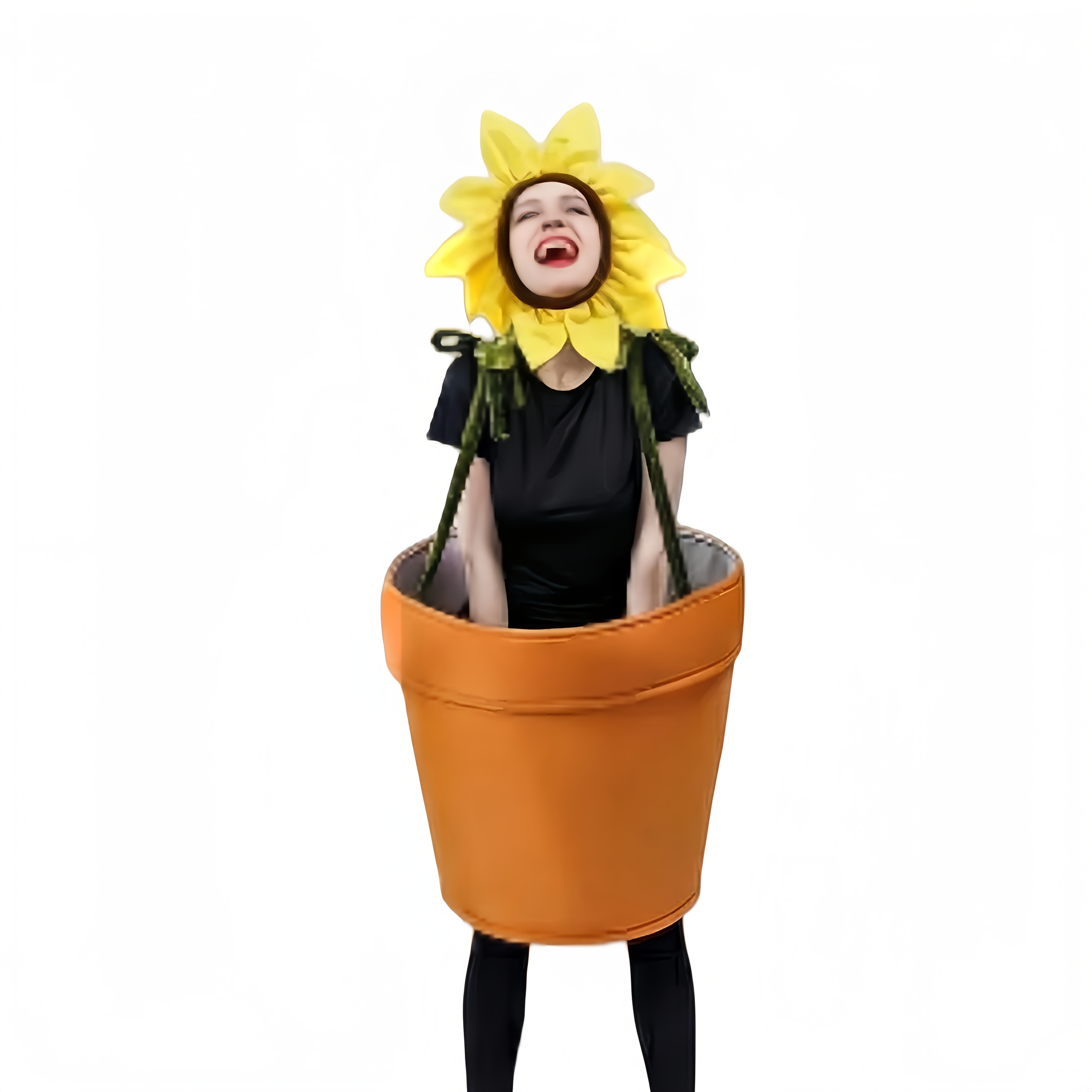 Plus Size Two-Piece Unisex Funny Sunflower Costume Potted Plant Flower Pot Halloween Christmas Carnival Reading Festival