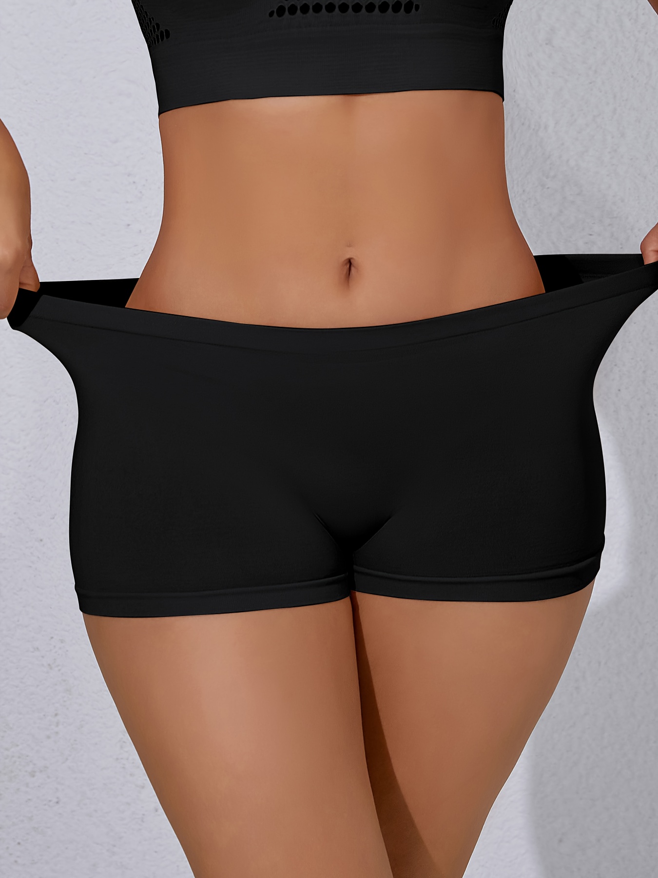 Women'S Seamless Boxer Briefs One-Piece Traceless Anti-Exposure Shorts Easy Solid Color Boxer Briefs - Image 2