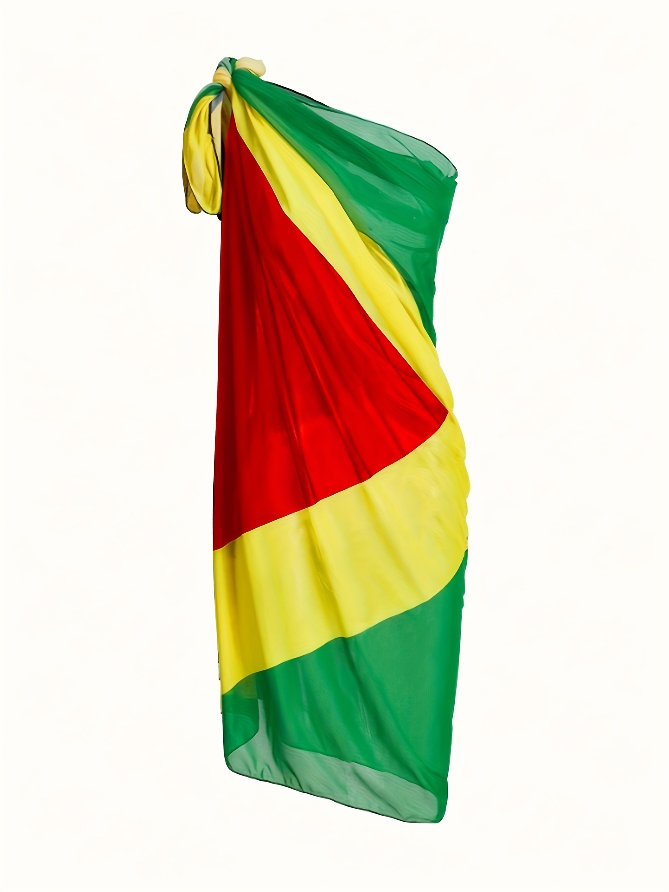 Plus Size One-Piece New Beach Vacation Jamaican Style Mesh Sheer Cover-Up - Image 6