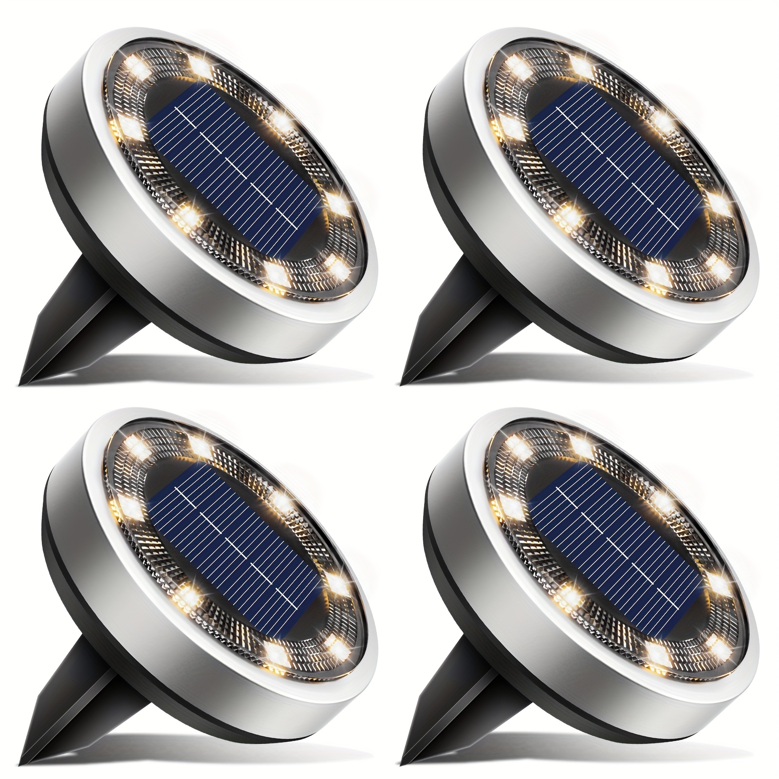 4/5/6/8/10/12/20pcs Super Bright Solar Ground Lights Outdoor(Regular/Mini Version) IP44Solar-powered In-Ground Lights Perfect For Garden Backyard Stairs Deck Swimming Pool Pathway Driveway Road Flower Bed Auto Off And On Easy To Install - Image 14