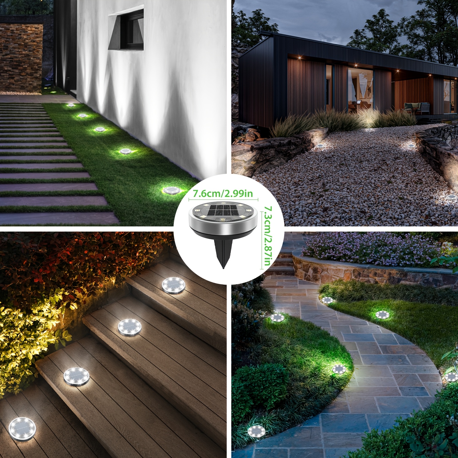 4/5/6/8/10/12/20pcs Super Bright Solar Ground Lights Outdoor(Regular/Mini Version) IP44Solar-powered In-Ground Lights Perfect For Garden Backyard Stairs Deck Swimming Pool Pathway Driveway Road Flower Bed Auto Off And On Easy To Install - Image 18