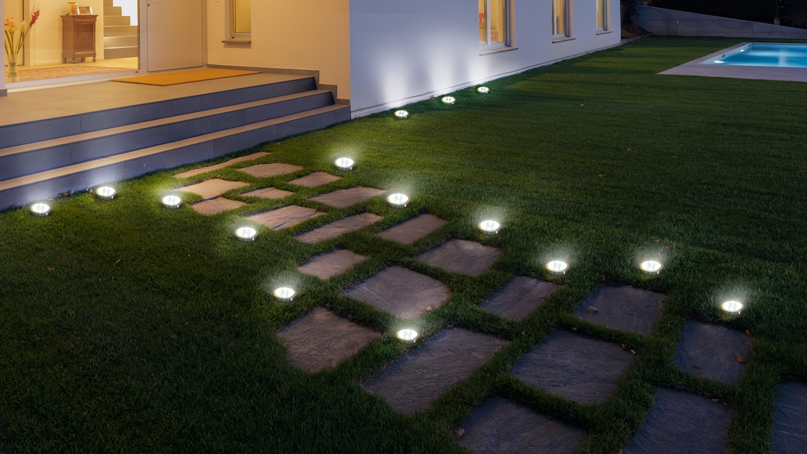 4/5/6/8/10/12/20pcs Super Bright Solar Ground Lights Outdoor(Regular/Mini Version) IP44Solar-powered In-Ground Lights Perfect For Garden Backyard Stairs Deck Swimming Pool Pathway Driveway Road Flower Bed Auto Off And On Easy To Install