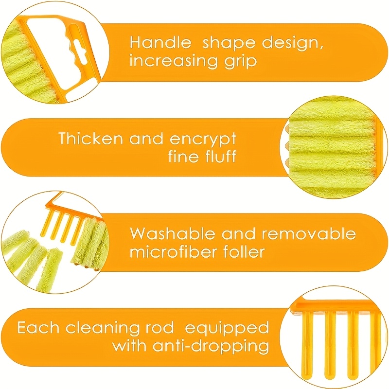 2-Pack Microfiber Randomcolor Style Blind Cleaner Kit - Reusable Crevice Brush for Vents/Windows/Curtains - Washable Household Tool - Image 11