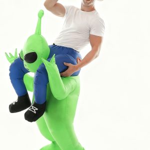 New Halloween Inflatable Alien Costume with Antennas, Funny Prank & Performance Outfit for Festival Cosplay, Unisex Adult Prop, Fits Height 61.02-74.8inch. Batteries Are Not Included with This Product.