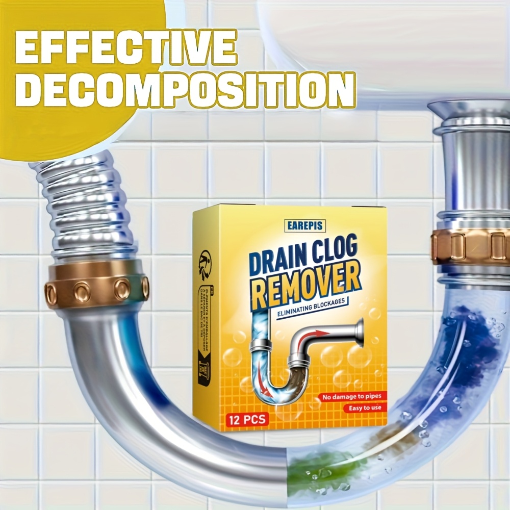 Drainage Effervescent Tablets - Effectively Decompose Hair, Food Scraps, And More, Remove Odors Without Damaging Pipes, Suitable for Bathroom Sinks, Kitchen Drains, Shower Traps, Toilets